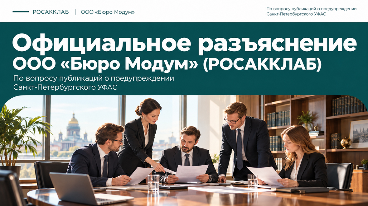 Официальное разъяснение ООО «Бюро Модум» (РОСАККЛАБ)
